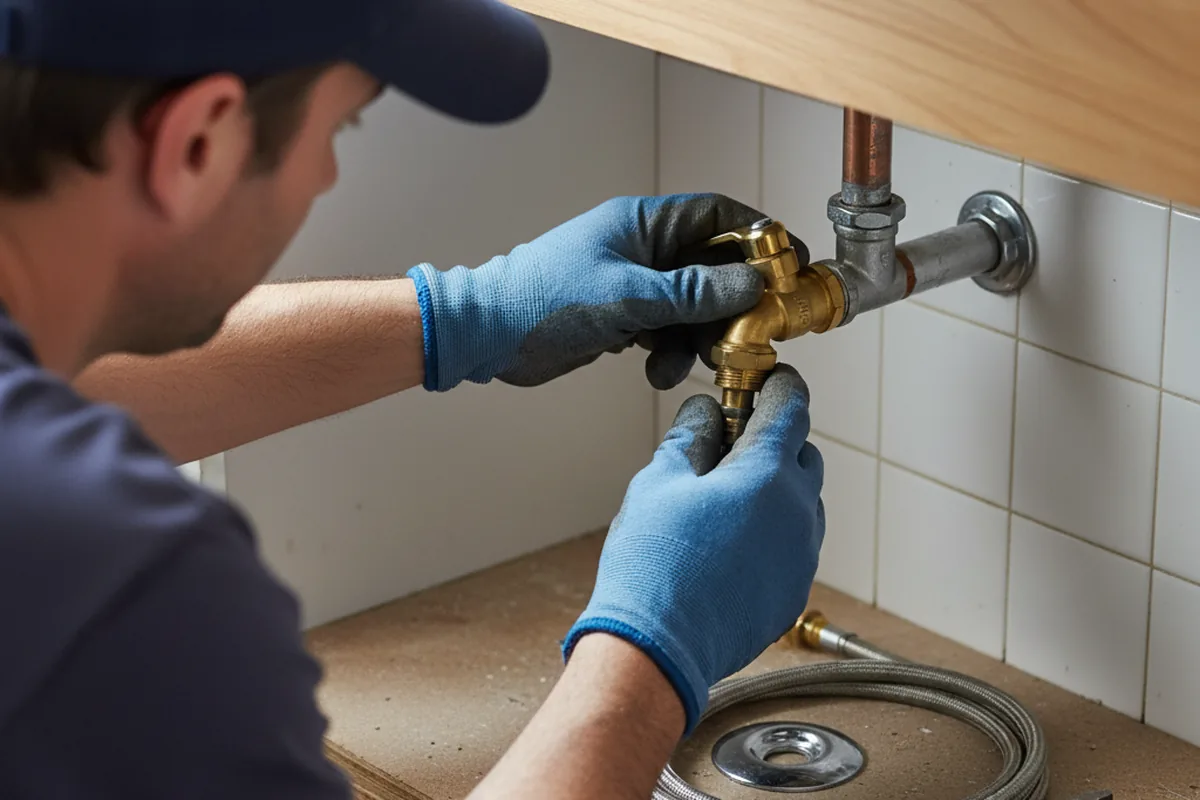 Shutoff valve and fitting work during Faucet and Fixture Repair in Rock Spring